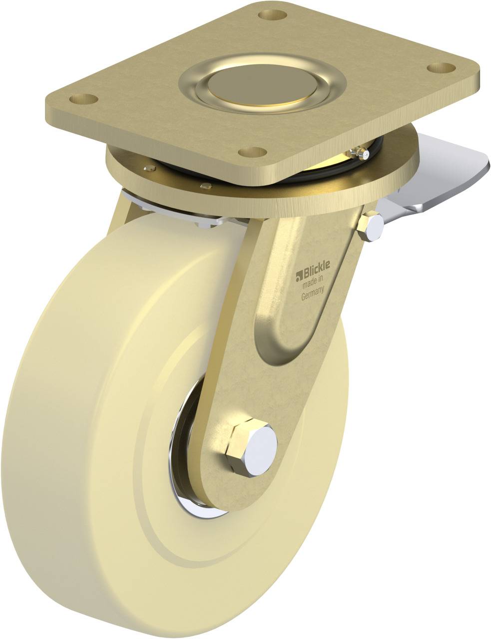 Blickle 613612 LS-GSPO 200K-35-ST Lenkrolle mit Feststeller Rad-Durchmesser: 200mm Tragfähigkeit (max.): 3000kg 1St.