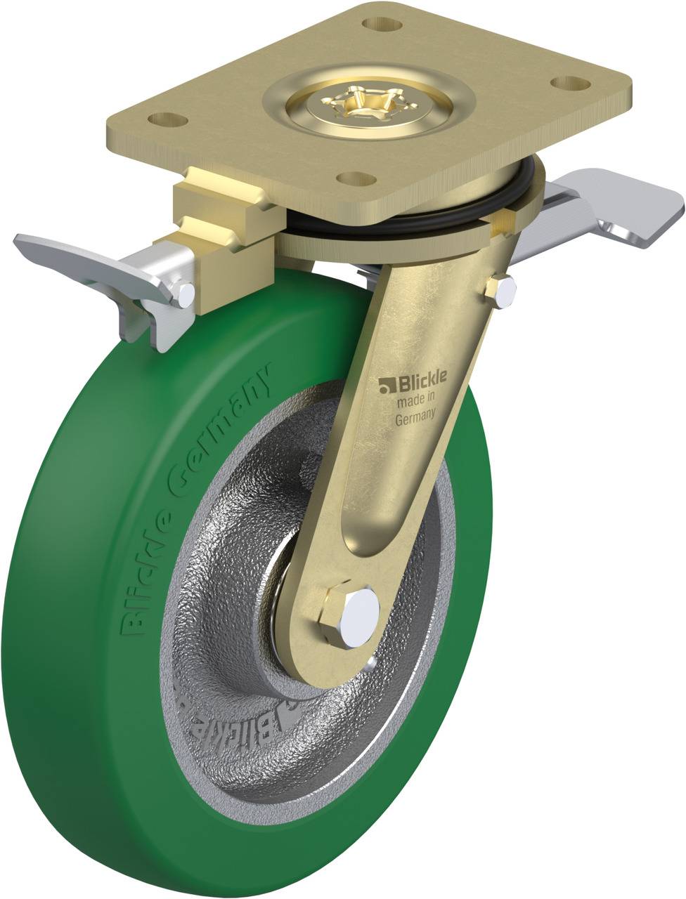 Blickle 852427 LS-GST 200K-ST-RI4 Lenkrolle mit Feststeller Rad-Durchmesser: 200mm Tragfähigkeit (max.): 800kg 1St.