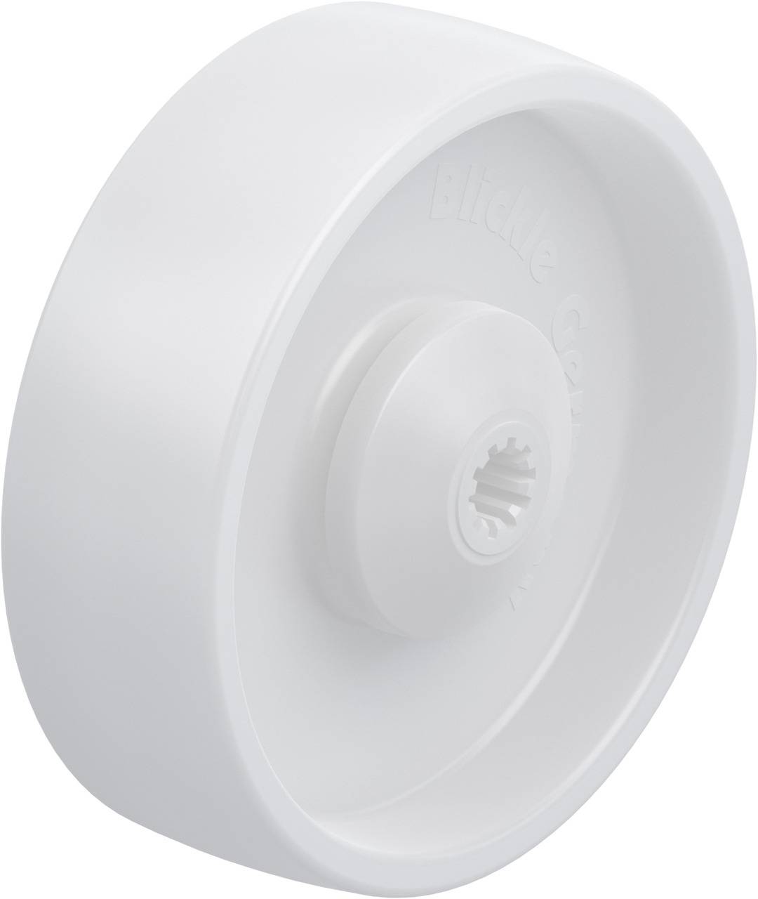 Weiße Kunststoffrolle mit glatter Oberfläche und zylindrischem Design.