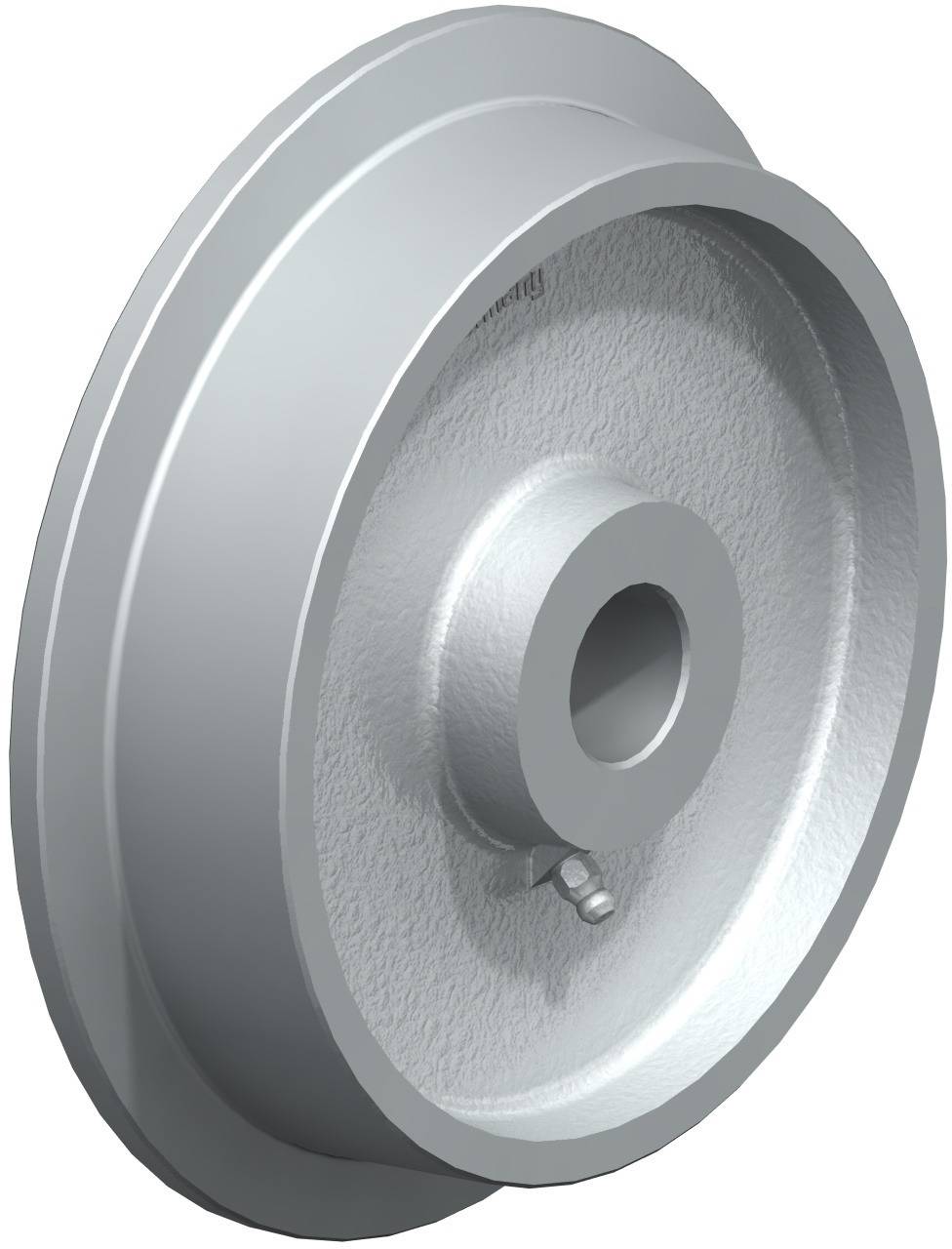 Silberscheibe mit zentralem Loch, Seitenprofilansicht. Geeignet für technische oder mechanische Anwendungen.