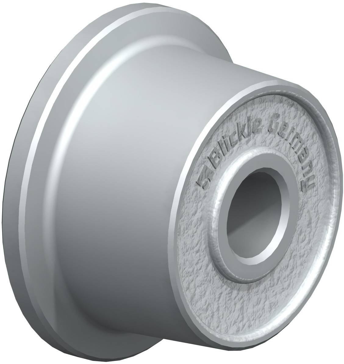 Metalllager mit zentralem Loch und graviertem Text auf der Seite. Verwendung in Maschinen oder Fahrzeugteilen.