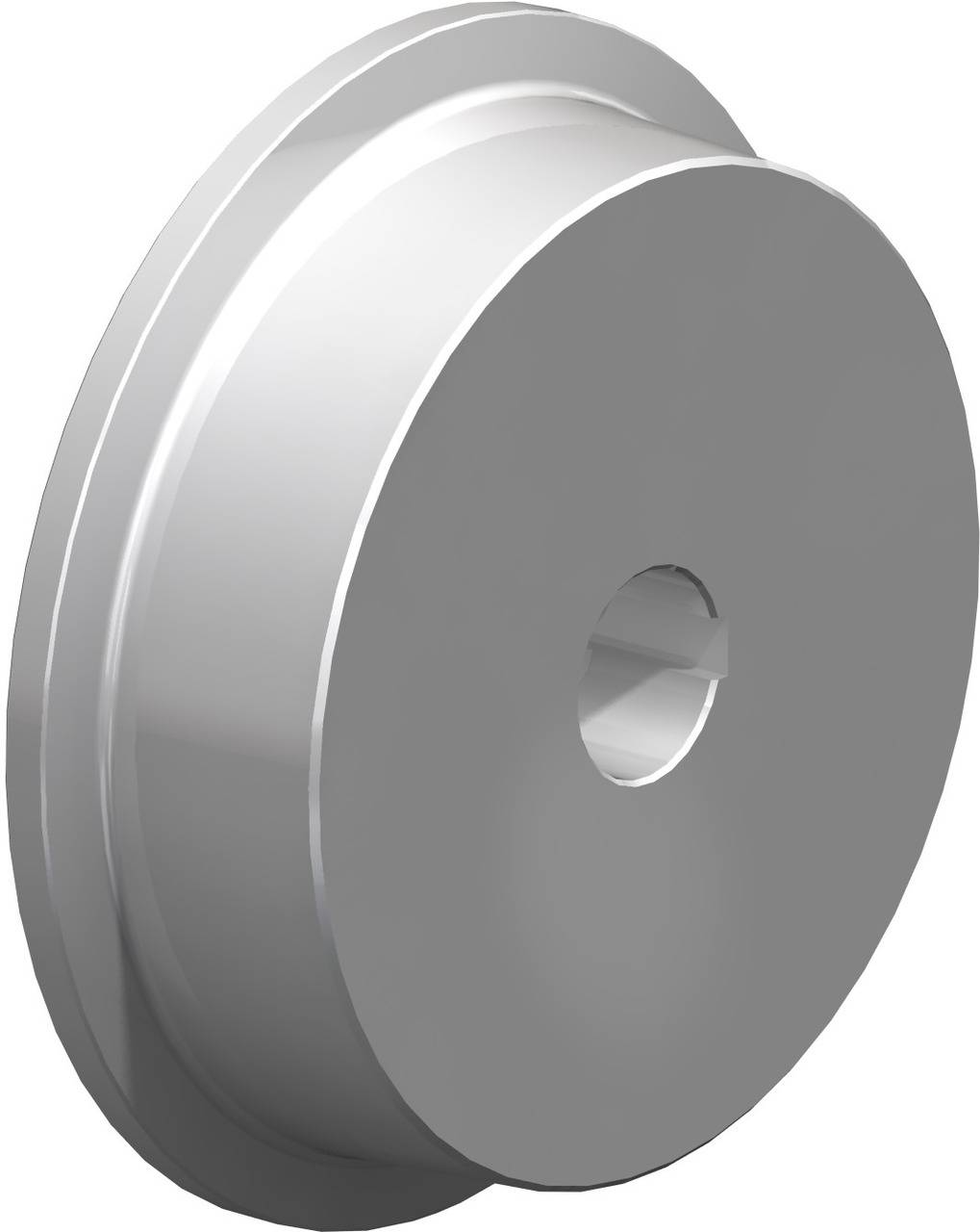 Metallscheibe mit zentralem Loch, geeignet für Maschinenbauanwendungen. Sie hat eine glänzende Oberfläche und wirkt robust.