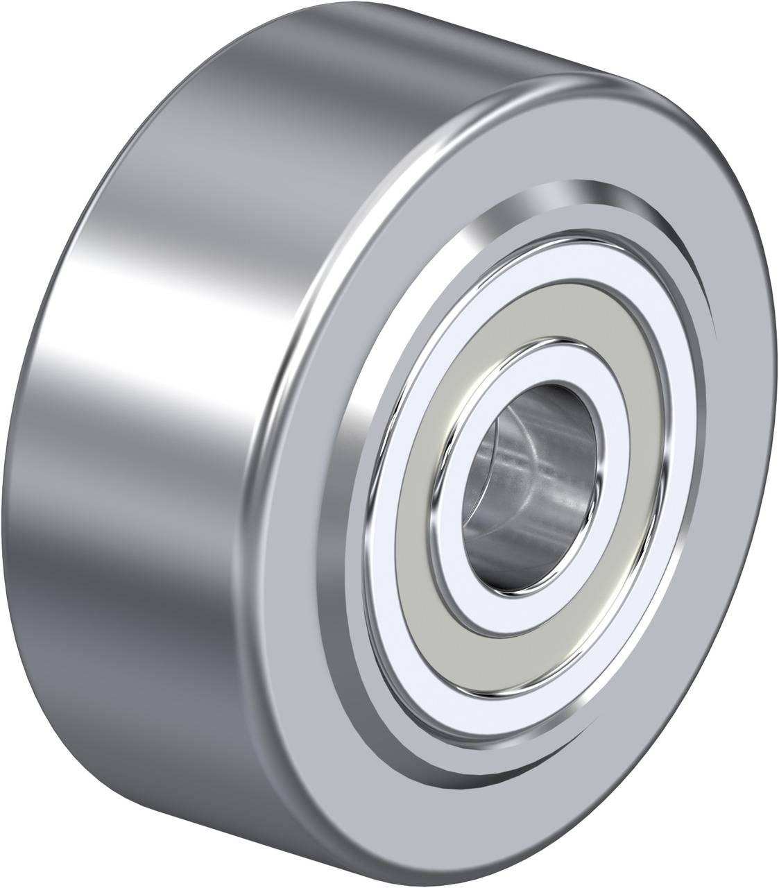 Silbernes Kugellager in Nahaufnahme mit glatter, glänzender Oberfläche, geeignet für mechanische Anwendungen.