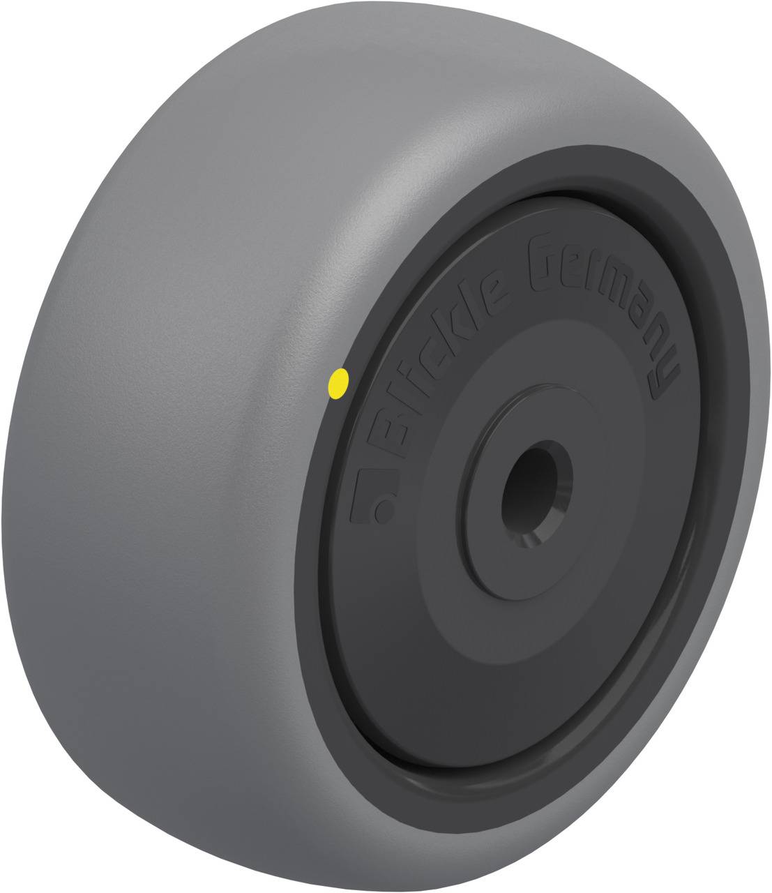 Graues Rad mit einem zentralen schwarzen Kreis und der Aufschrift 'Effbe Germany'.