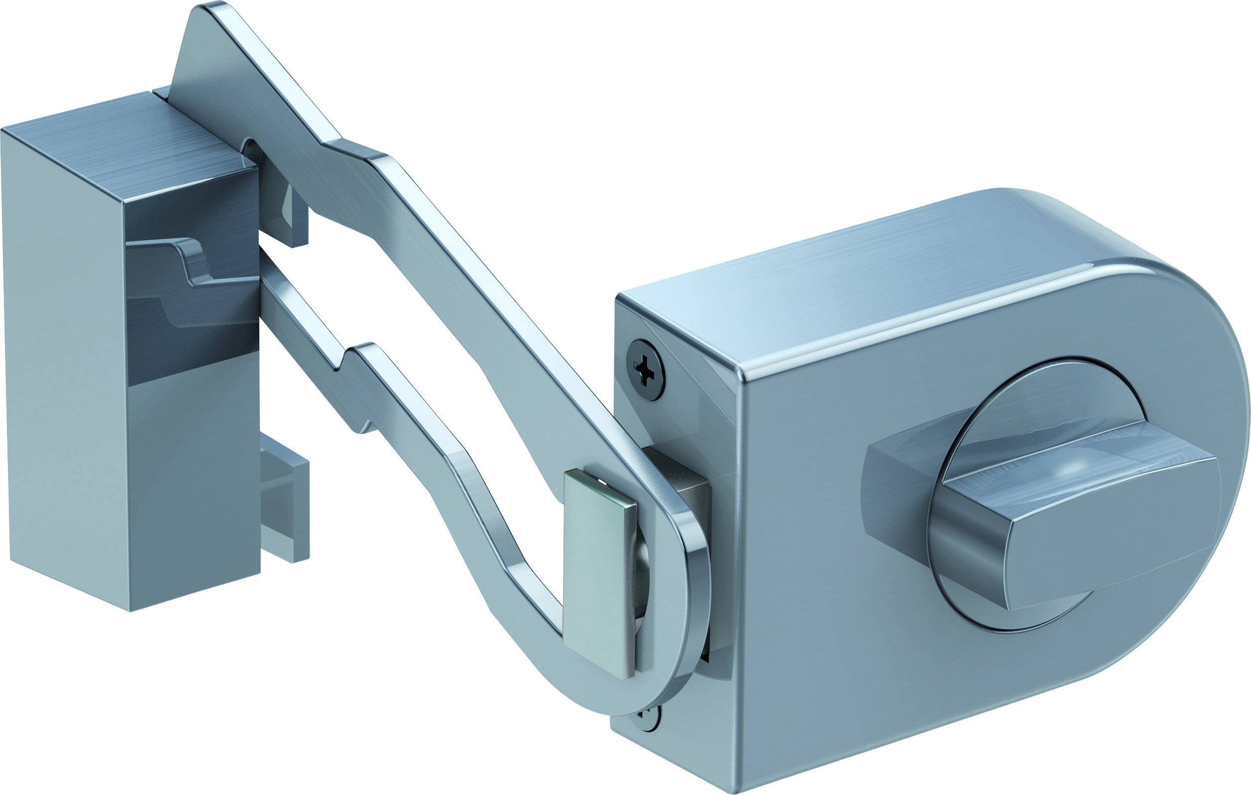 Olympia 7049 Kastenzusatzschloss mit Sperrbügel Edelstahl-Optik