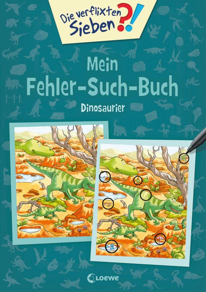 Loewe Verlag Die verflixten Sieben - Mein Fehler-Such-Buch - Dinosaurier 74320406 1 St.