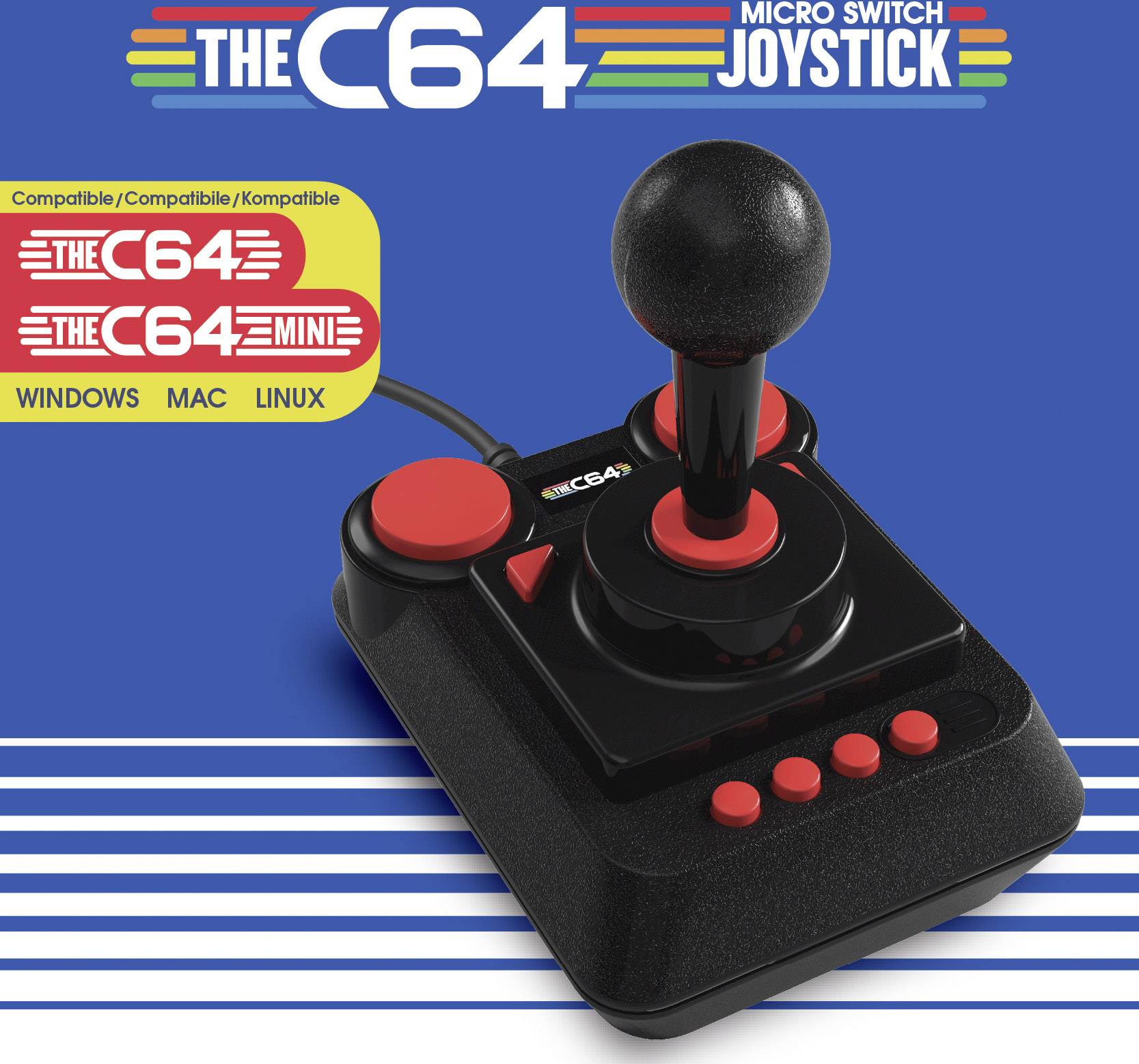 Retro Games The C64 Joystick Joystick Schwarz, Rot