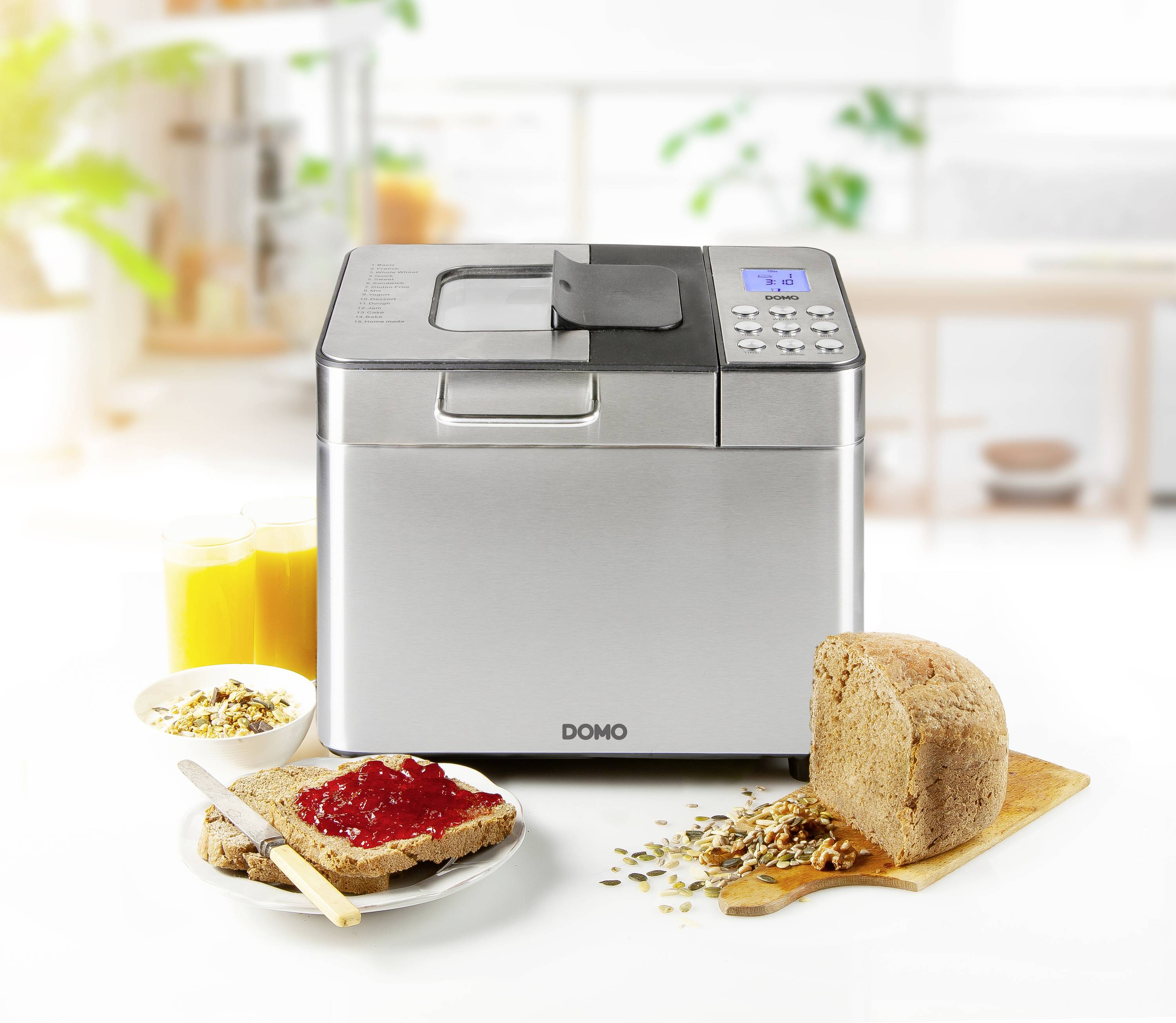 DOMO B3971 Brotbackautomat 1kg Schwarz, Silber (matt)