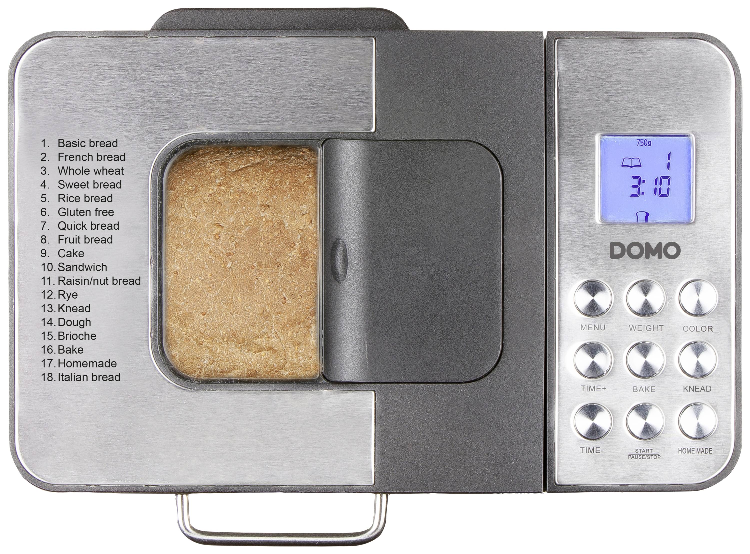 DOMO B3971 Brotbackautomat 1kg Schwarz, Silber (matt)