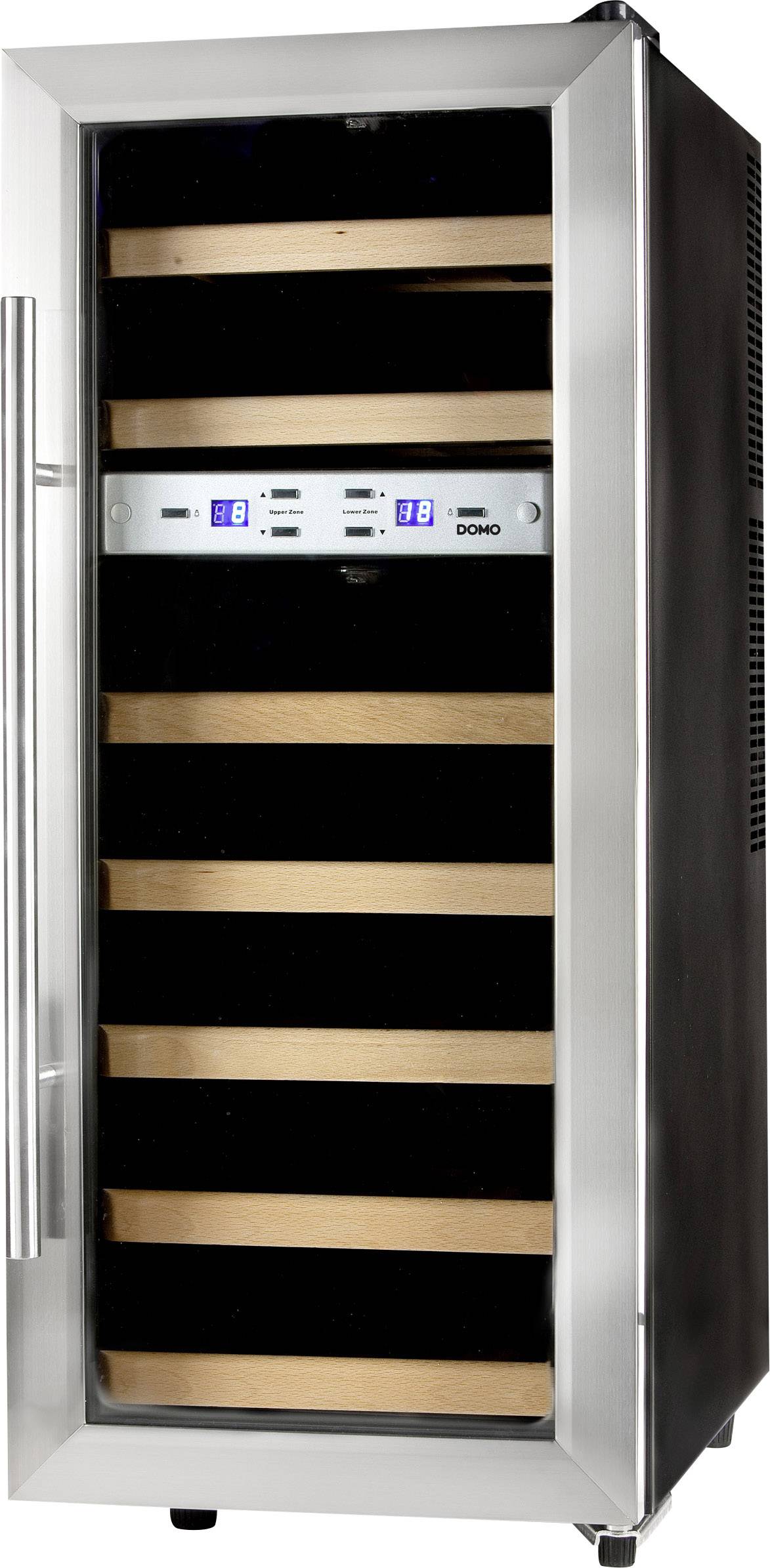 DOMO DO911WK Weinkühlschrank 60 l EEK: B (A+++ - D) Standgerät Schwarz, Silber (matt, eloxiert)