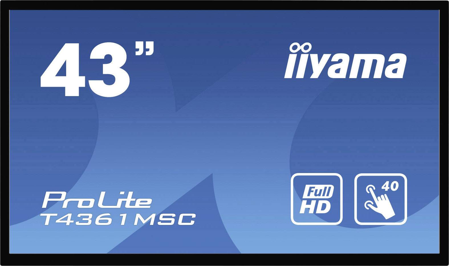 Iiyama Prolite T4361MSC Touchscreen-Monitor 109.2 cm (43 Zoll) 1920 x 1080 Pixel 16:9 8 ms HDMI®, DVI, DisplayPort, VGA AMVA3-LED
