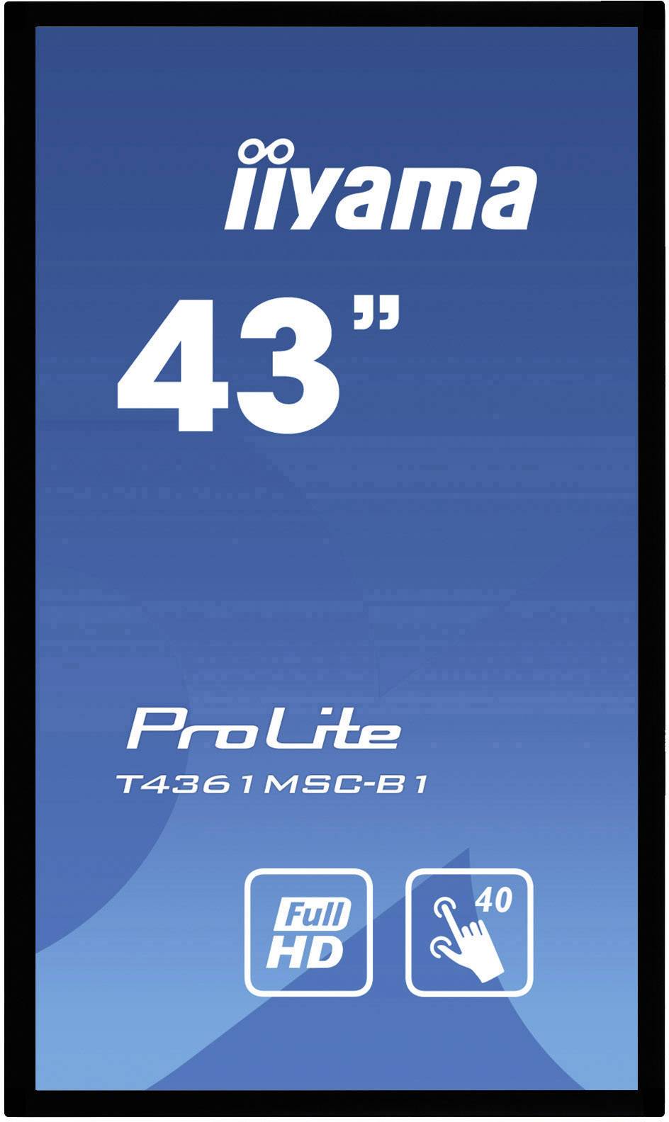 Iiyama Prolite T4361MSC Touchscreen-Monitor 109.2 cm (43 Zoll) 1920 x 1080 Pixel 16:9 8 ms HDMI®, DVI, DisplayPort, VGA AMVA3-LED