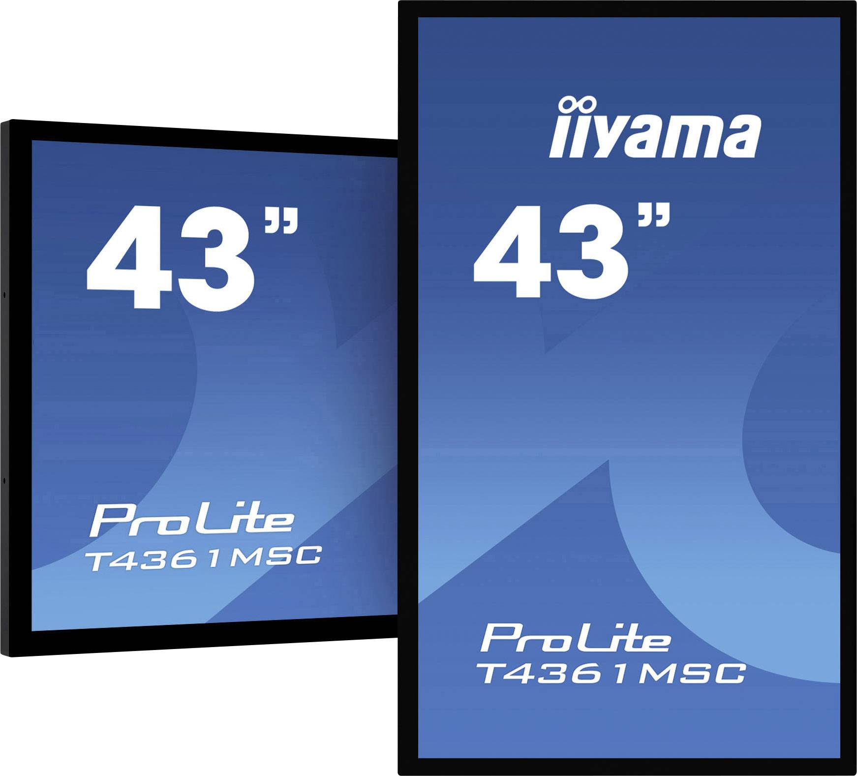 Iiyama Prolite T4361MSC Touchscreen-Monitor 109.2 cm (43 Zoll) 1920 x 1080 Pixel 16:9 8 ms HDMI®, DVI, DisplayPort, VGA AMVA3-LED