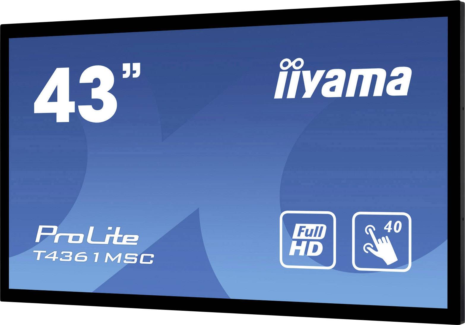 Iiyama Prolite T4361MSC Touchscreen-Monitor 109.2 cm (43 Zoll) 1920 x 1080 Pixel 16:9 8 ms HDMI®, DVI, DisplayPort, VGA AMVA3-LED
