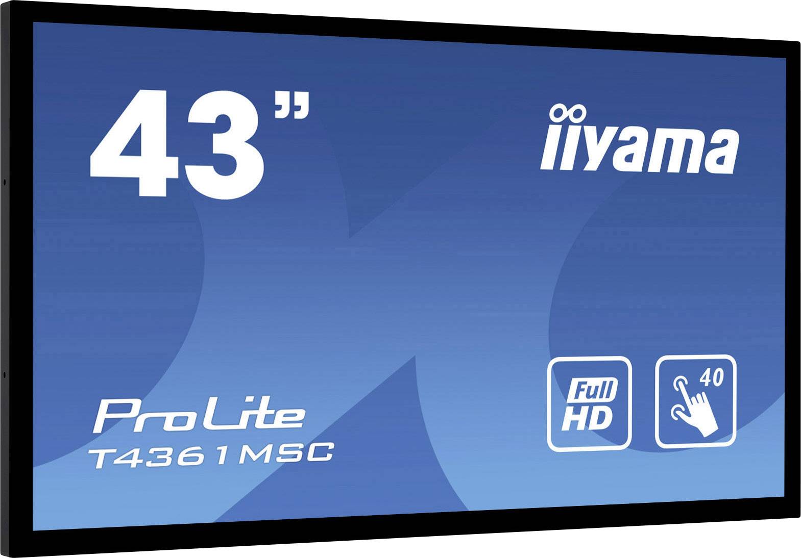 Iiyama Prolite T4361MSC Touchscreen-Monitor 109.2 cm (43 Zoll) 1920 x 1080 Pixel 16:9 8 ms HDMI®, DVI, DisplayPort, VGA AMVA3-LED