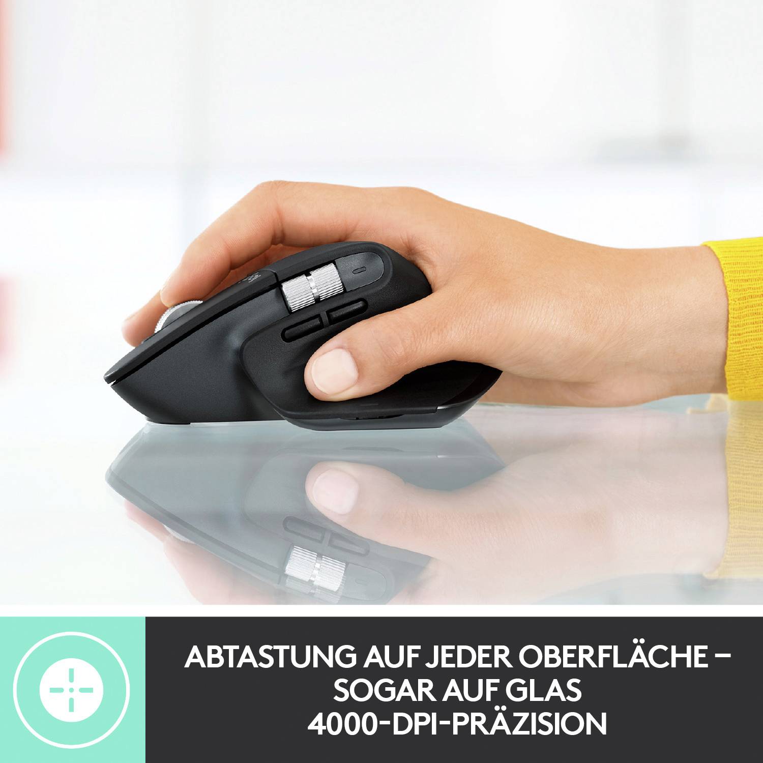 Logitech MX Master 3 Advanced Ergonomische Maus Bluetooth®, Funk Laser Grau 7 Tasten 4000 dpi Ergonomisch, Wiederaufladbar, Intelligentes Scrollra
