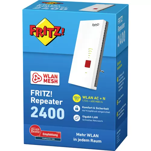 AVM WLAN Repeater FRITZ!Repeater 2400 20002855 Mesh-fähig AVM WLAN Repeater FRITZ!Repeater 2400 20002855 Mesh-fähig