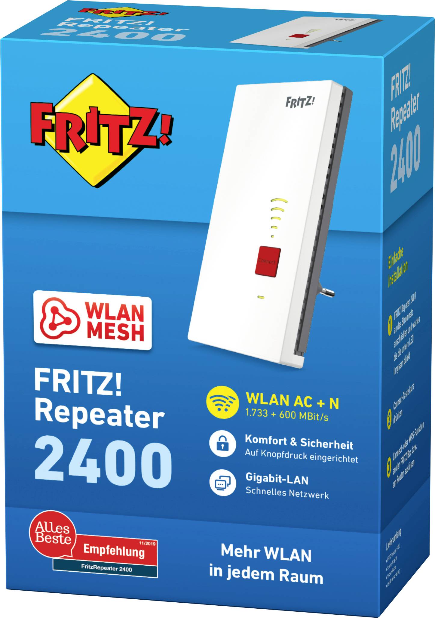 Fritz! WLAN Repeater FRITZ!Repeater 2400 20002855 Mesh-fähig