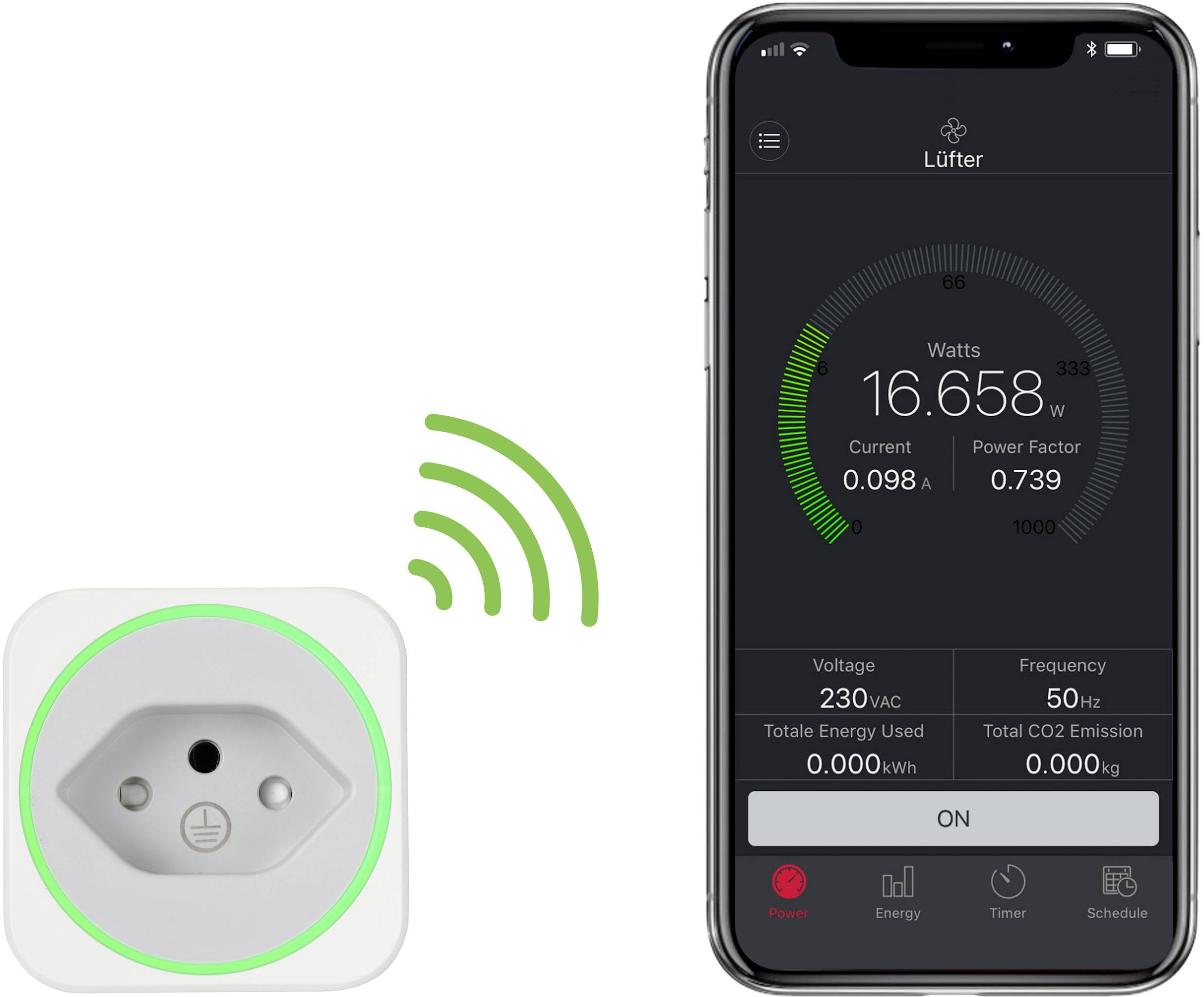 VOLTCRAFT SEM6000 CH Energiekosten-Messgerät Bluetooth®-Schnittstelle, Datenexport, Datenloggerfunktion, Kostenprognose