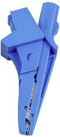 Blauer elektrischer Kabelverbinder mit isolierter Klemme, geeignet für sichere Verbindungen bei elektrischen Installationen.