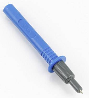 Ein blauer Tastkopf für elektrische Messgeräte mit einer Spitze zur Spannungsmessung. Geeignet für präzise elektrische Tests.