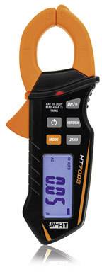 Ein digitaler Zangenmultimeter mit oranger Zange und schwarzem Gehäuse; zeigt am Display '0.00'.用于电流测量.