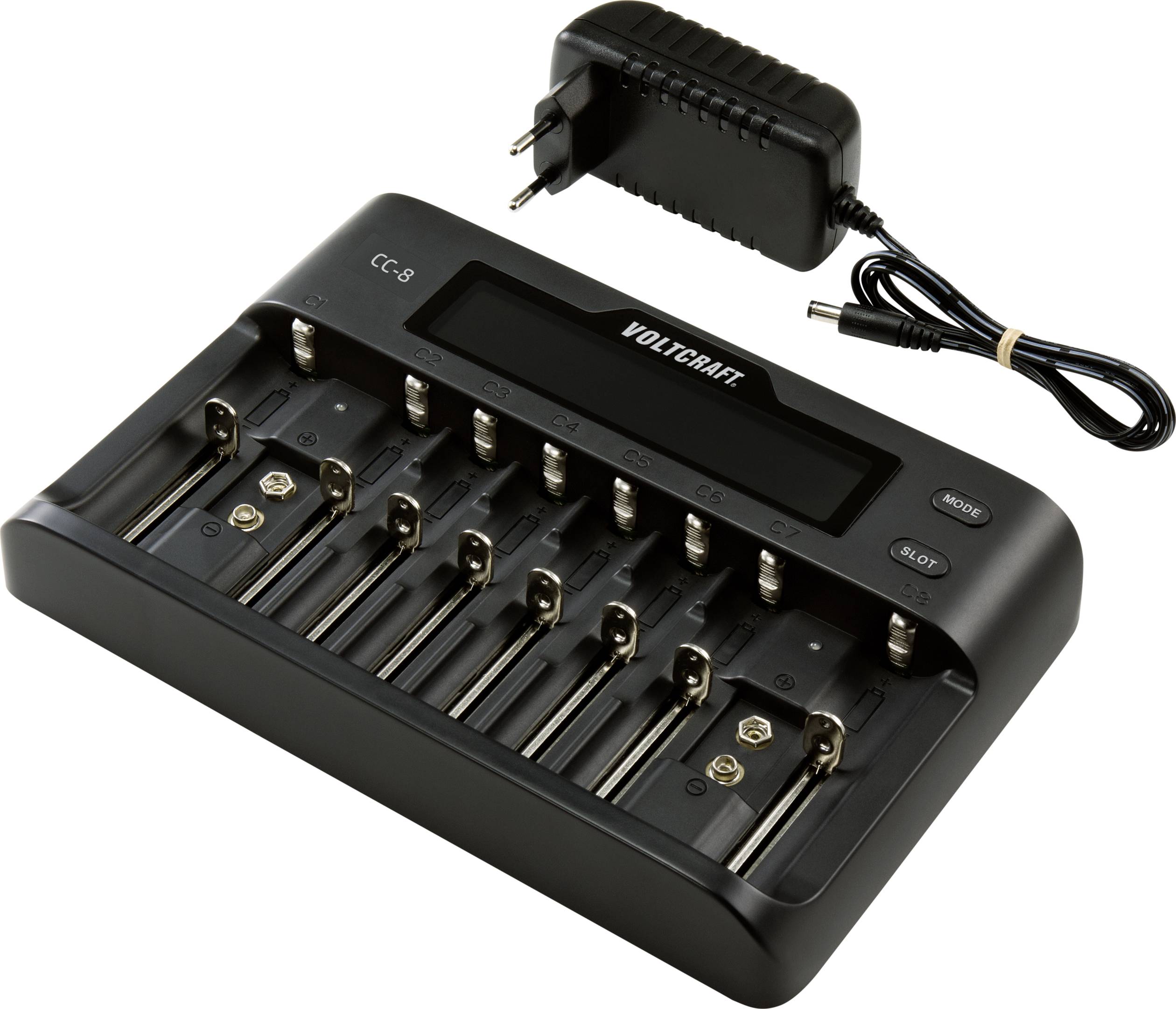 VOLTCRAFT CC-8 + HR03 SE + HR6 SE Rundzellen-Ladegerät LiIon, LiFePO, NiMH, NiCd A, Mignon (AA), Micro (AAA), Mini (AAAA), Baby