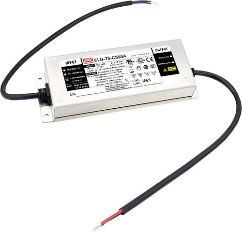 ELG-75-C500DA-3Y LED-Treiber Konstantstrom 75W 500mA 75 - 150 V/DC Dali, Montage auf entfl