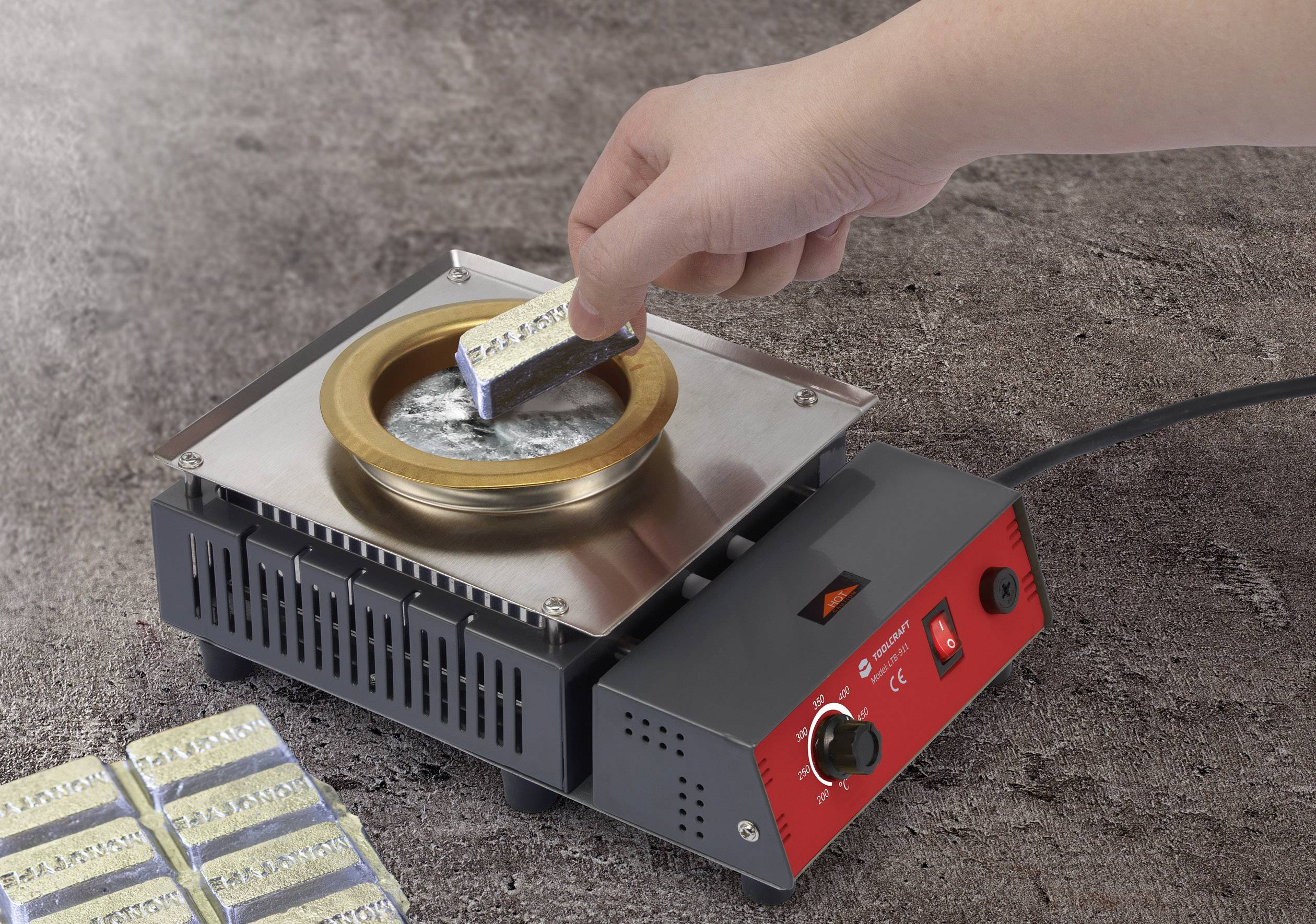 TOOLCRAFT LTB-911A Lötbad 300W 480°C Lot-Menge 1350g