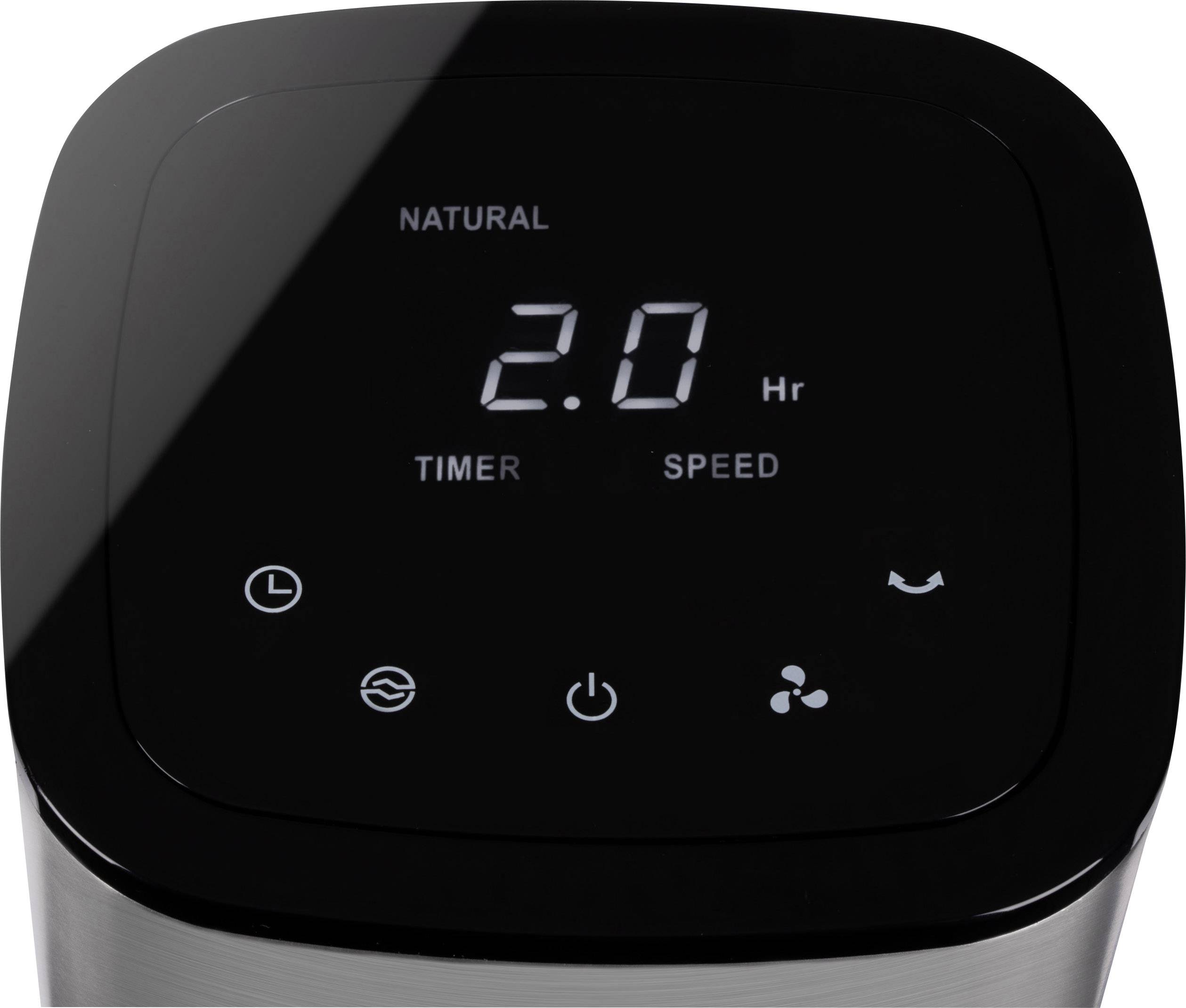 Profi-Care PC-TVL 3068 Turmventilator 50 W (L x B x H) 340 x 340 x 1050 mm Schwarz, Edelstahl Oszillierend, mit Fernbedienung, LED-Display