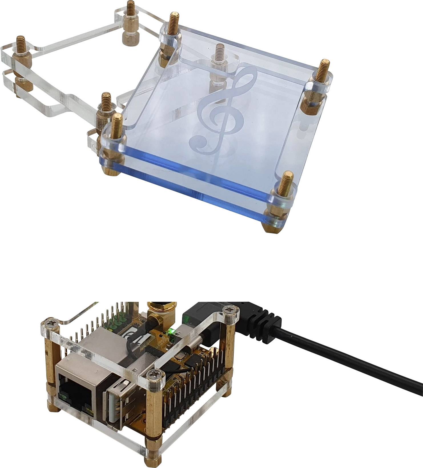 Radxa RPiS_Acryl_T SBC-Gehäuse Passend für (Entwicklungskits): Rock Pi Transparent