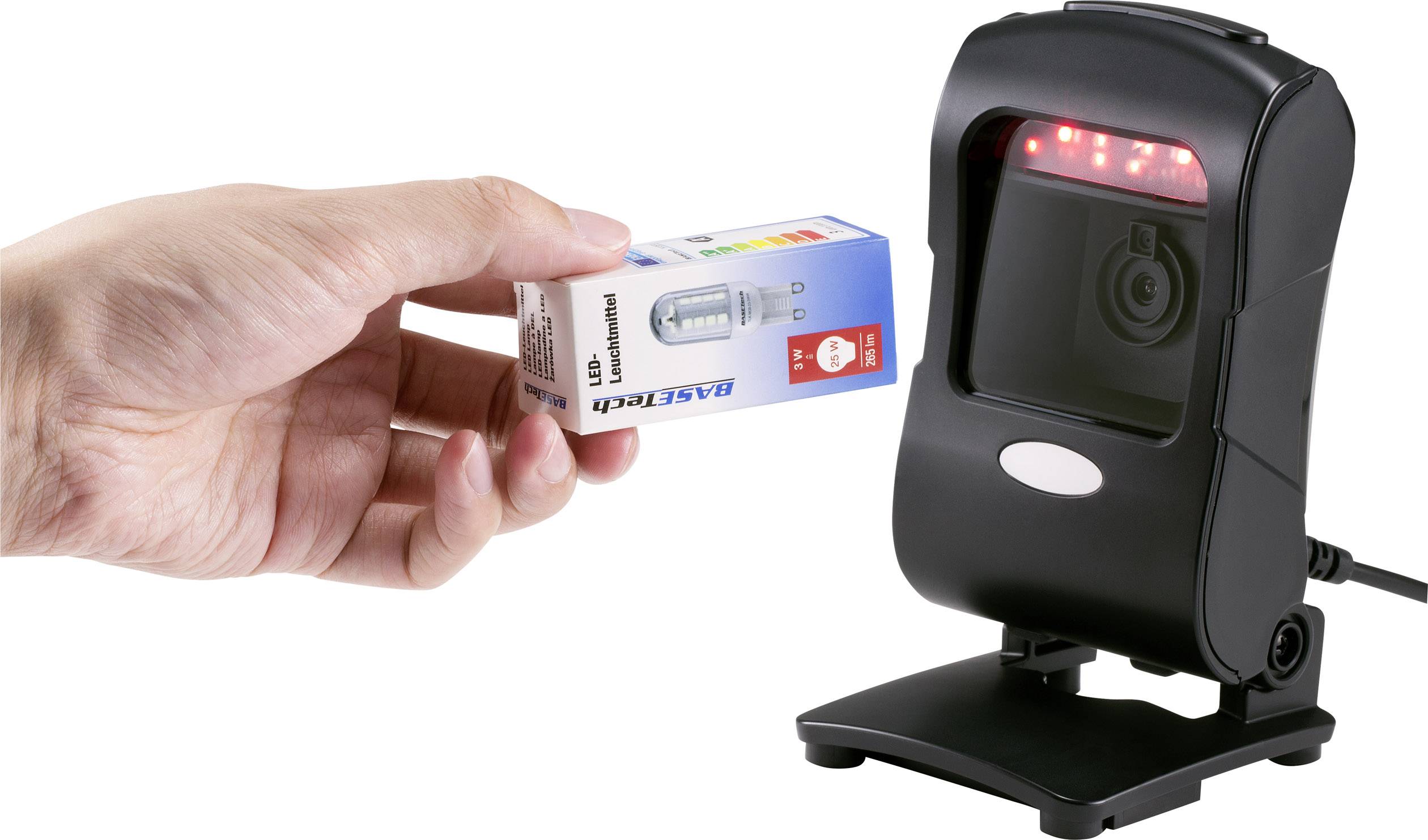 Renkforce 2D Barcode-Scanner Kabelgebunden 2D Imager Schwarz Desktop-Scanner (Stationär) USB-A (USB 1.1), USB-A (USB 2.0)
