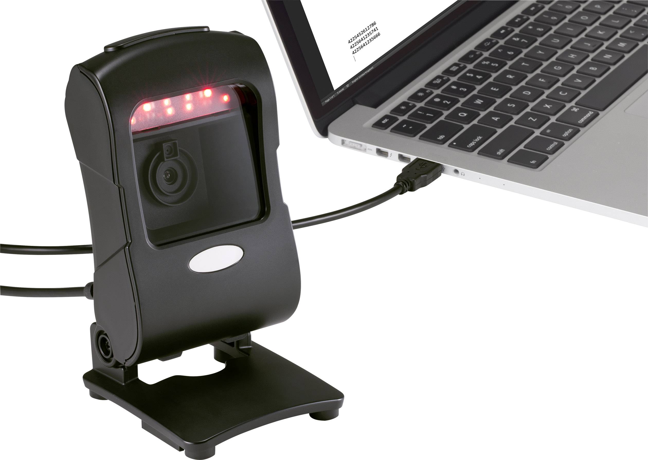Renkforce 2D Barcode-Scanner Kabelgebunden 2D Imager Schwarz Desktop-Scanner (Stationär) USB-A (USB 1.1), USB-A (USB 2.0)