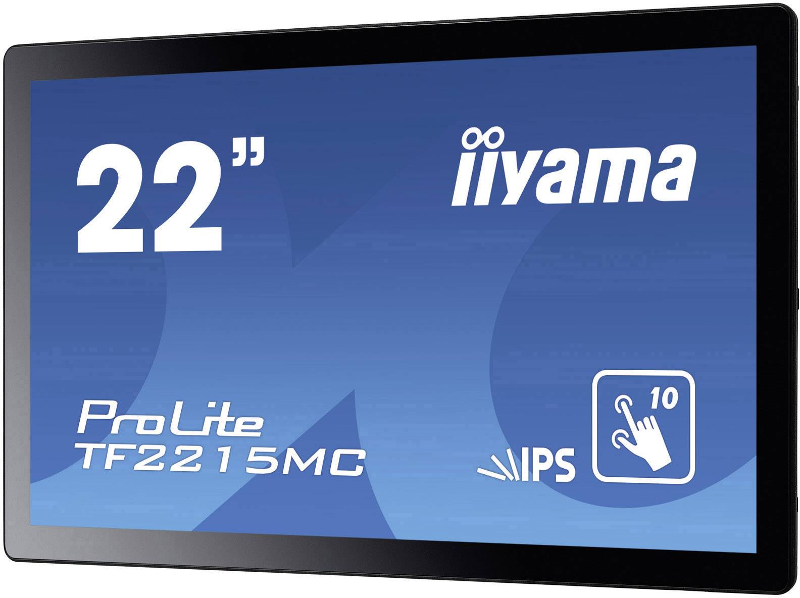 22-Zoll-Monitor von iiyama, Modell ProLite TF2215MC mit IPS-Technologie und 10-Punkt-Multi-Touch-Funktionalität.