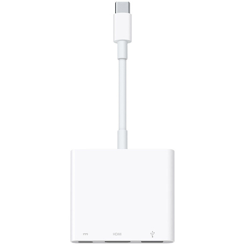 Apple USB-C®, moniteur Câble adaptateur [1x USB-C® mâle - 1x USB-C® femelle, HDMI femelle, USB 3.1 femelle type A] blanc