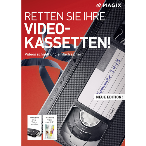 Magix Retten Sie Ihre Videokassetten Vollversion, 1 Lizenz Windows Digitalisierungs-Software