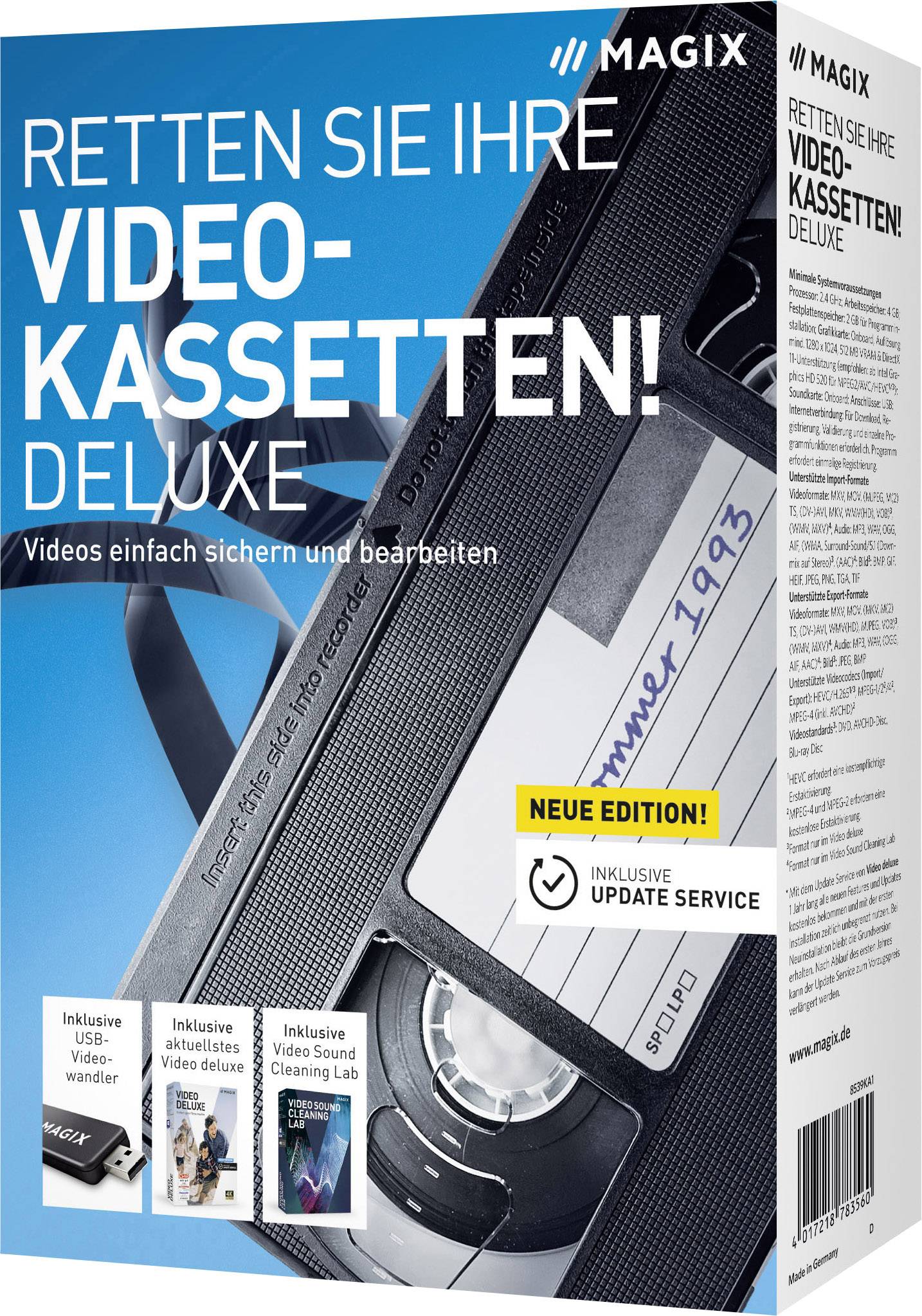 Magix Retten Sie Ihre Videokassetten deluxe Vollversion, 1 Lizenz Windows Digitalisierungs-Software