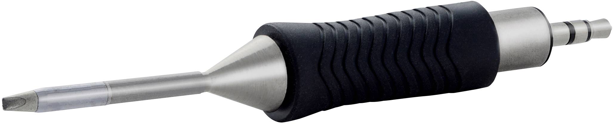Ein Schraubendreher mit einem ergonomischen Griff und auswechselbarem Bit, geeignet für präzise Handwerksarbeiten.