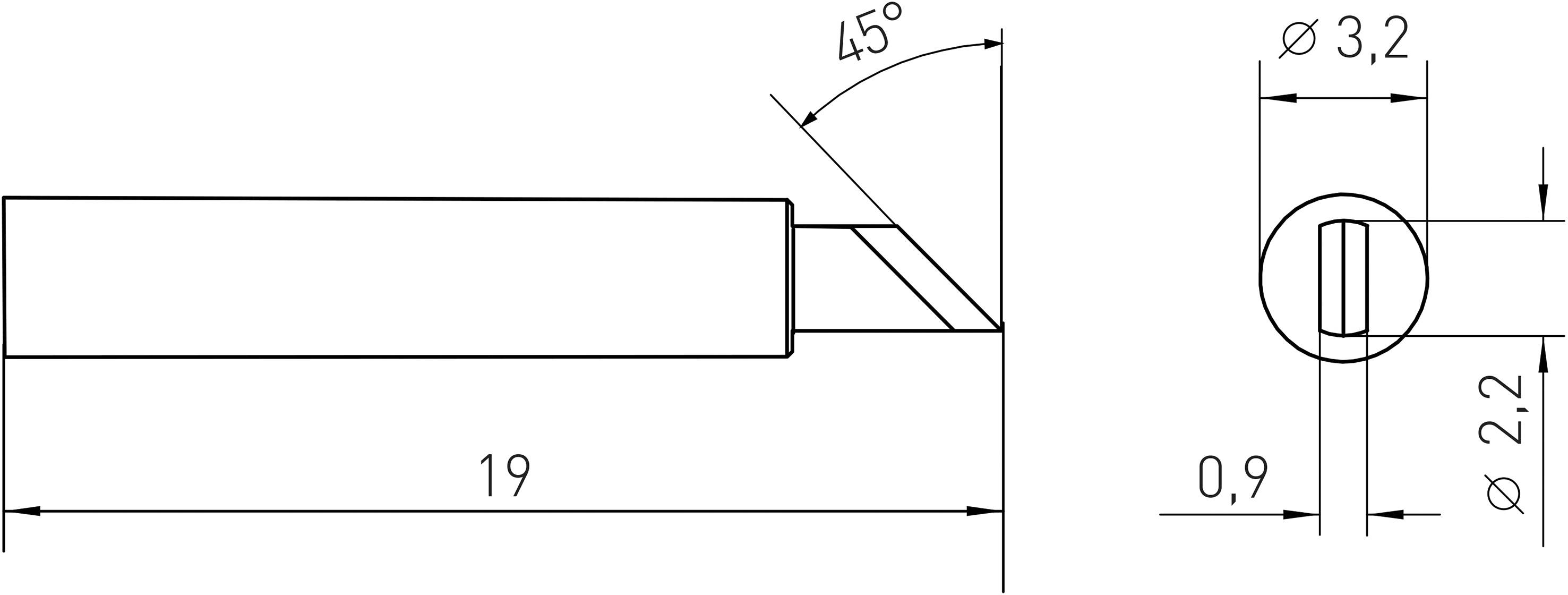 Weller RTM 030 K MS Lötspitze Messerspitze 45° Spitzen-Größe 3mm Spitzen-Länge 19mm Inhalt 1St.