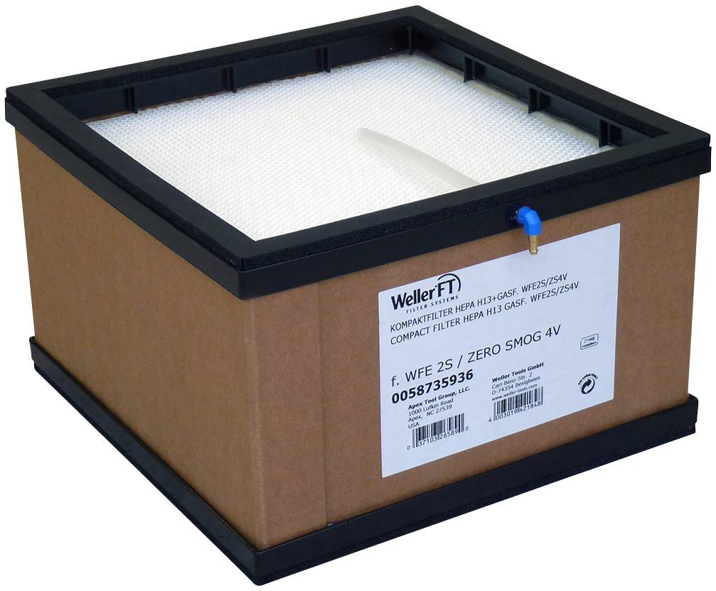 'Kompaktfilter HEPA H13/Gas f. Zero Smog 4V'. Rechteckiger Luftfilter mit braunem Gehäuse und schwarzem Rand.