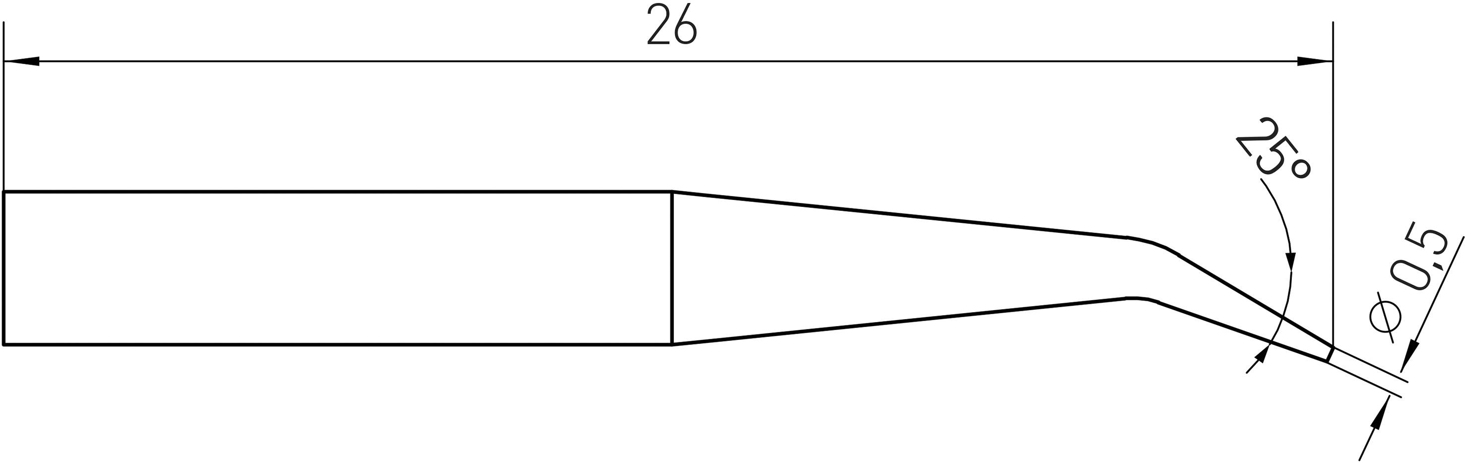 Weller RTM 005 C X MS Lötspitze Konisch, gebogen Spitzen-Größe 0.5mm Spitzen-Länge 26mm Inhalt 1St.