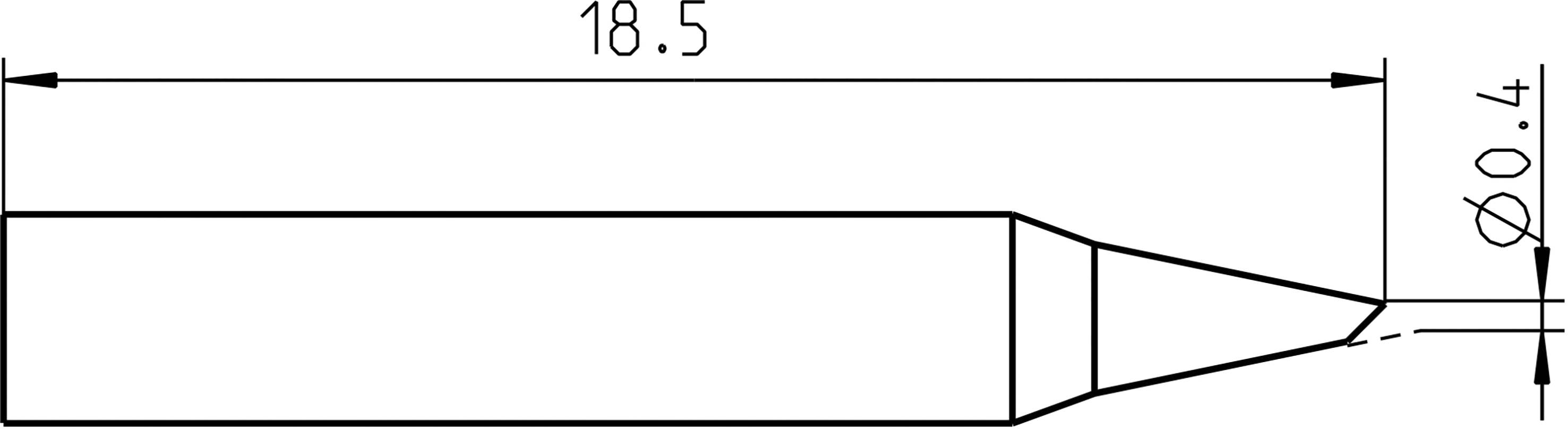Weller RTM 004 B Lötspitze abgeschrägt Spitzen-Größe 0.4mm Spitzen-Länge 18.5mm Inhalt 1St.