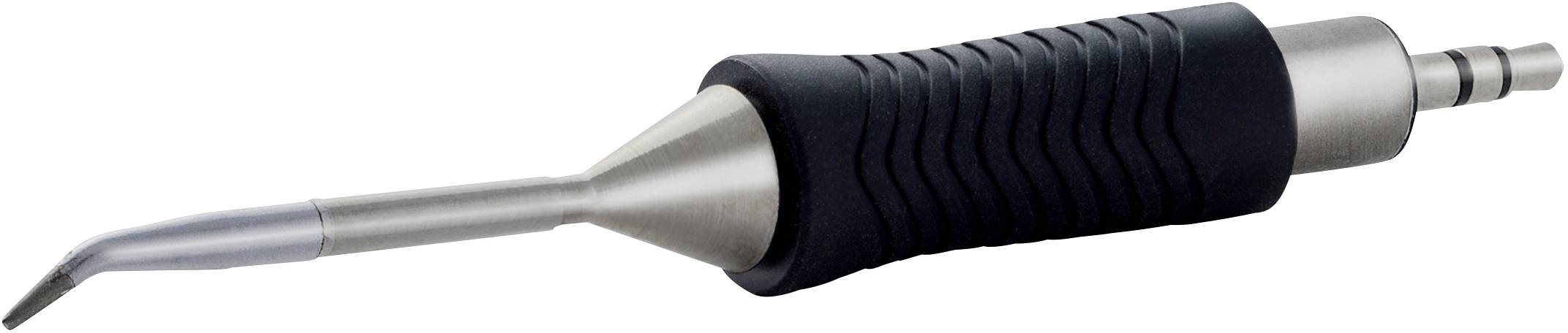 Ein zahnärztliches Ultraschall-Instrument mit ergonomischem Griff und abgewinkelter Spitze zur Zahnreinigung.