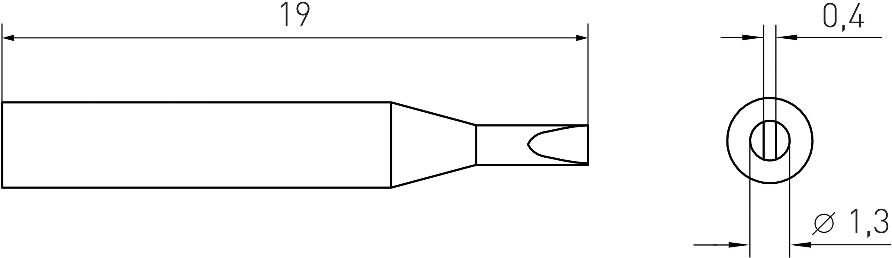 Weller RTM 013 S Lötspitze Meißelform Spitzen-Größe 1.3mm Spitzen-Länge 19.0mm Inhalt 1St.