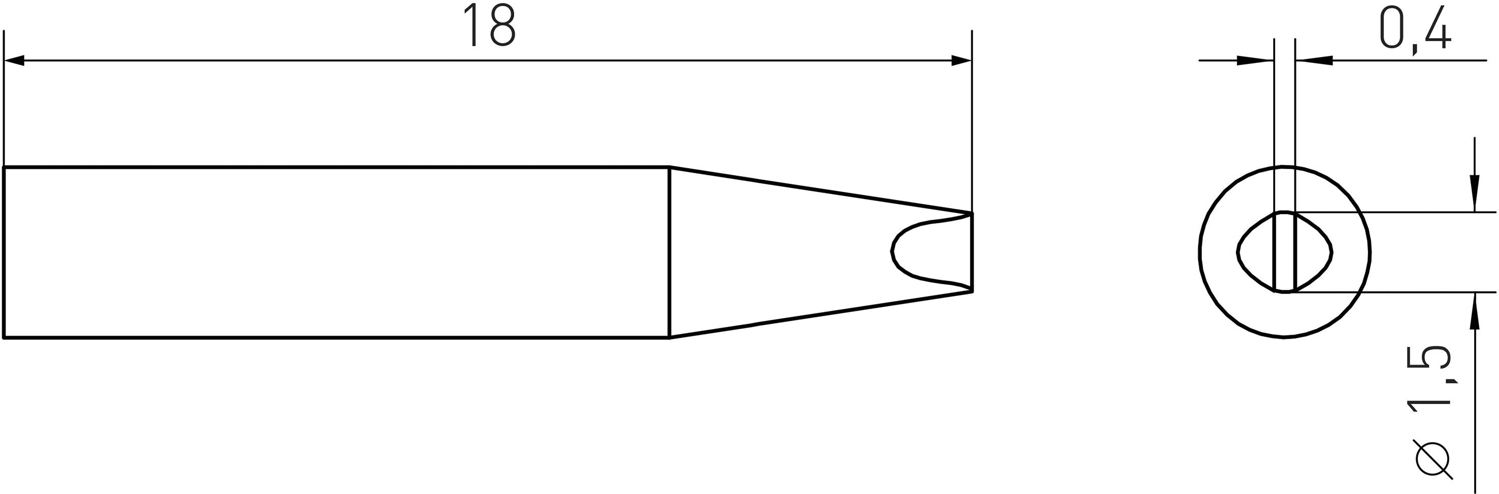 Weller RTM 015 S Lötspitze Meißelform Spitzen-Länge 18mm Inhalt 1St.