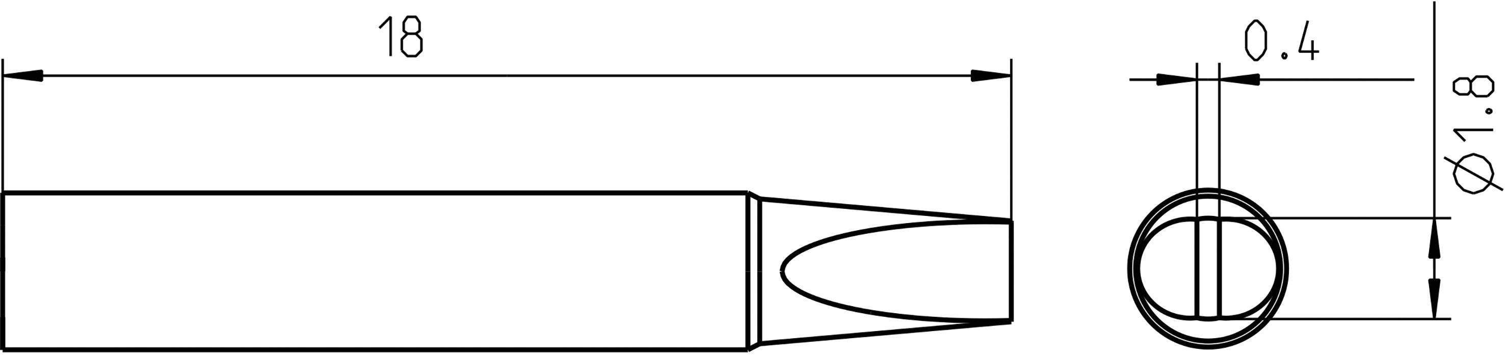 Weller RTM 018 S Lötspitze Lotdepotspitze Spitzen-Länge 18mm Inhalt 1St.