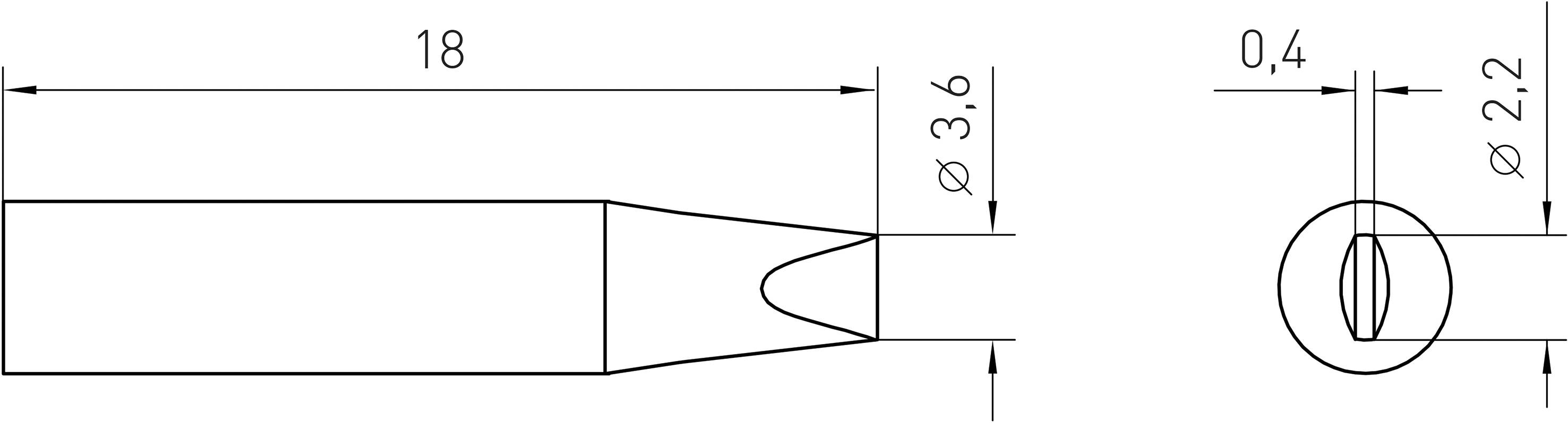 Weller RTM 022 S MS Lötspitze Meißelform Spitzen-Länge 18mm Inhalt 1St.
