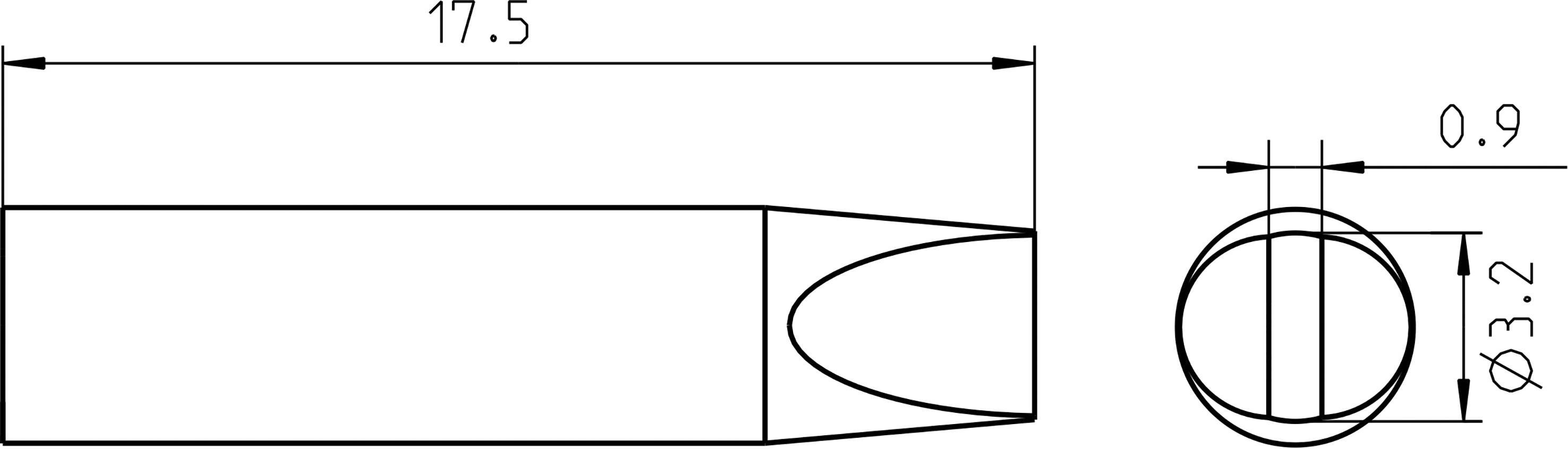 Weller RTM 032 S Lötspitze Meißelform Spitzen-Länge 17.5mm Inhalt 1St.