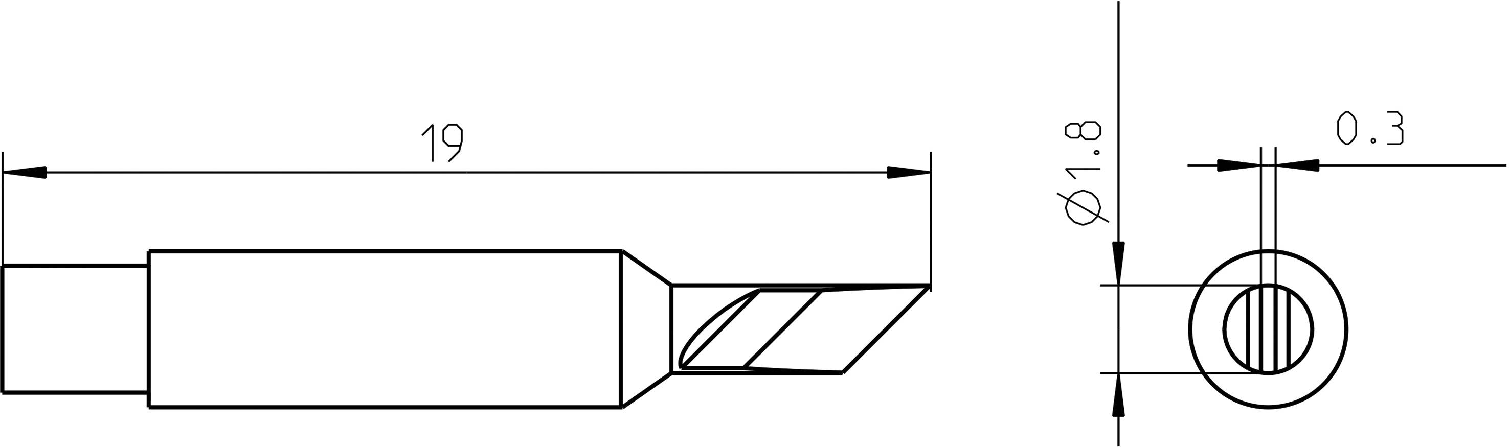Weller RTM 025 K MS Lötspitze Meißelform Spitzen-Länge 19mm Inhalt 1St.