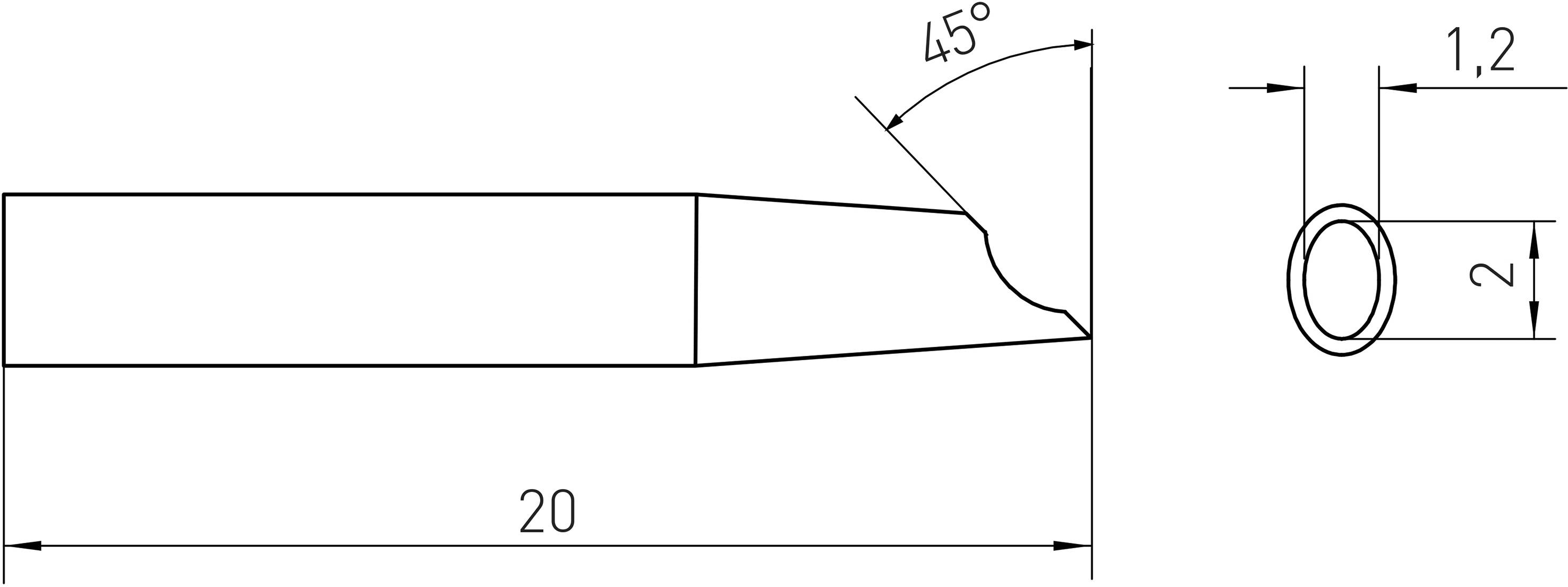 Weller RTM 020G Lötspitze Lotdepotspitze, Gull Wings Spitzen-Länge 20mm Inhalt 1St.